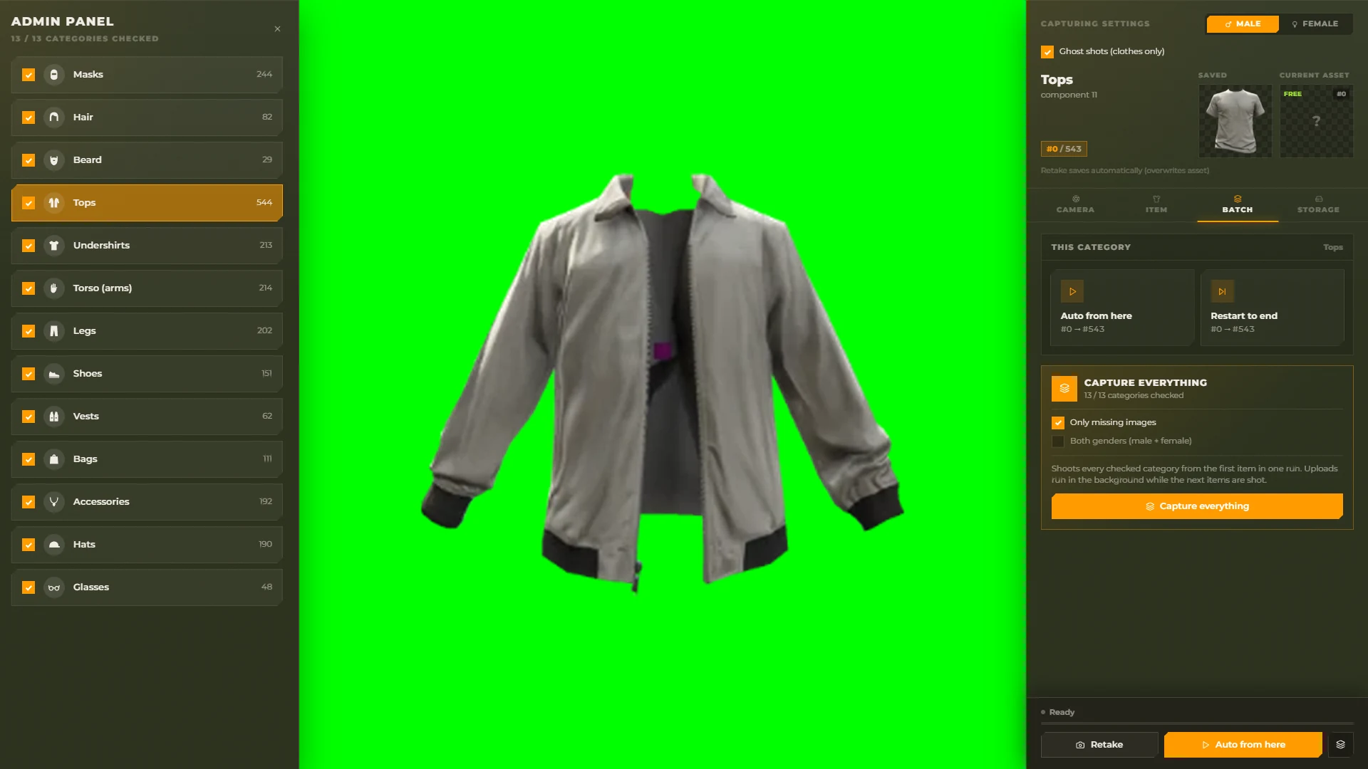 Capture batch tab