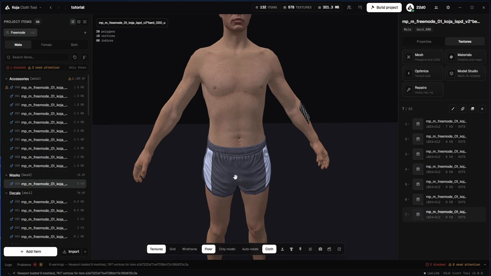 Cloth Tool tutorial #2: create a project and import your clothes